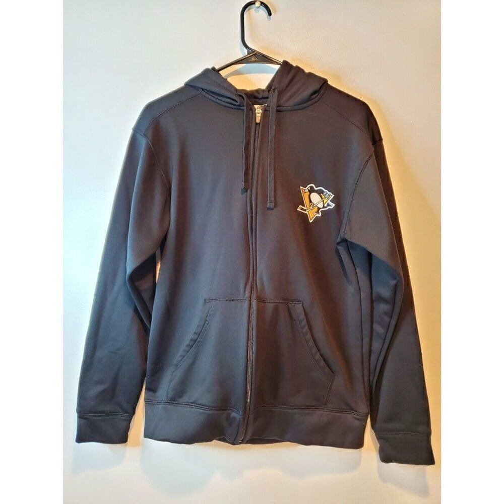 NHL Official Pittsburgh Penguins Hockey Mens Sz Sm Hoodie Zip Front Jacket Knit